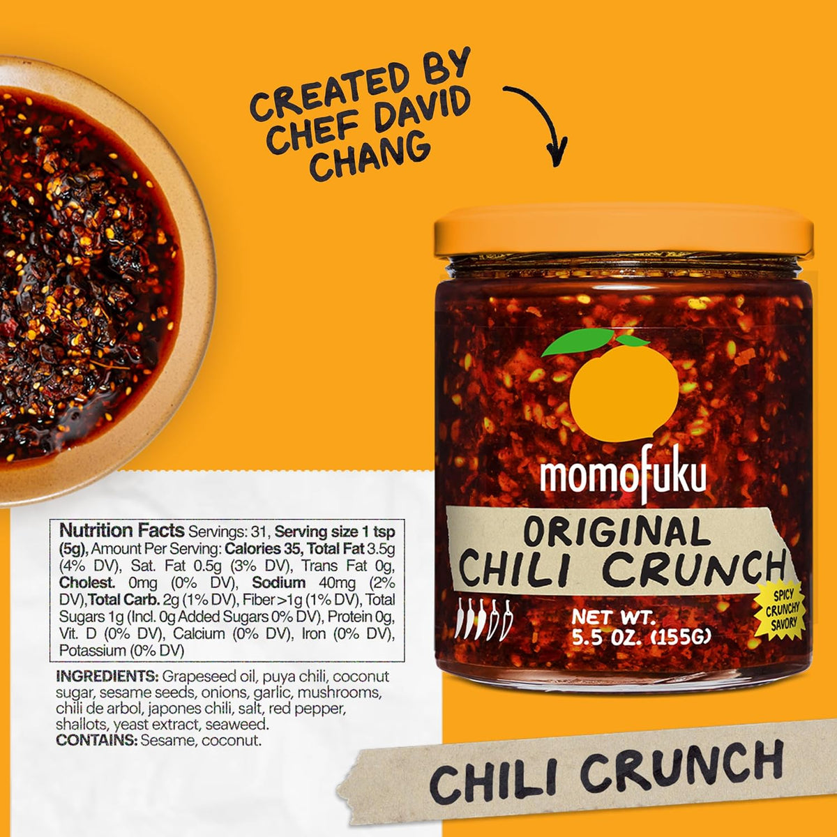Spicy chili crisp pantry condiment by David Chang