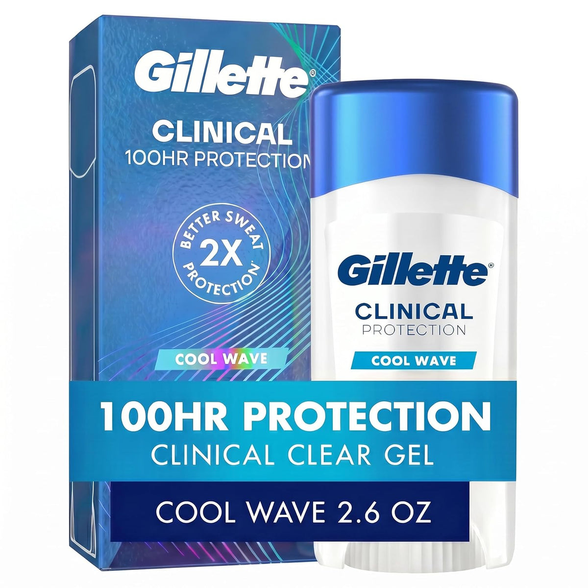 Gillette Clinical antiperspirant 100 hour protection packaging