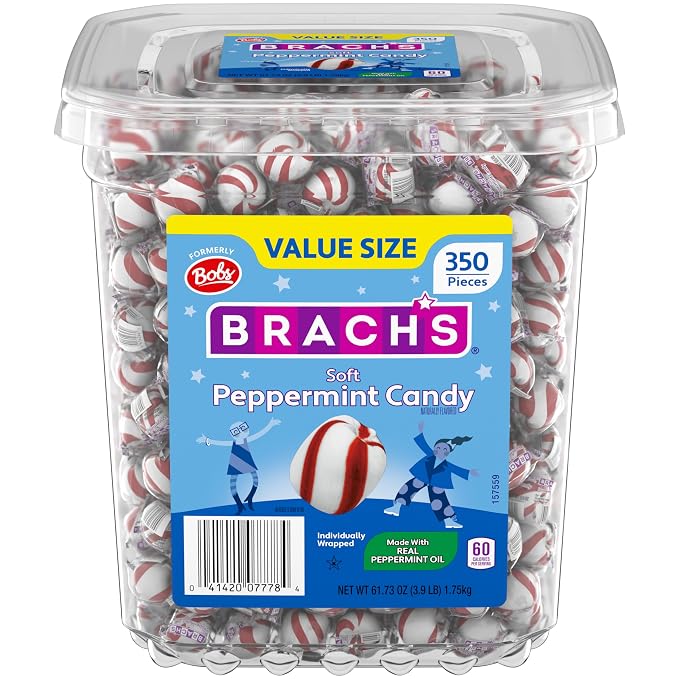 Brach's Sweet Stripes soft peppermint candy tub