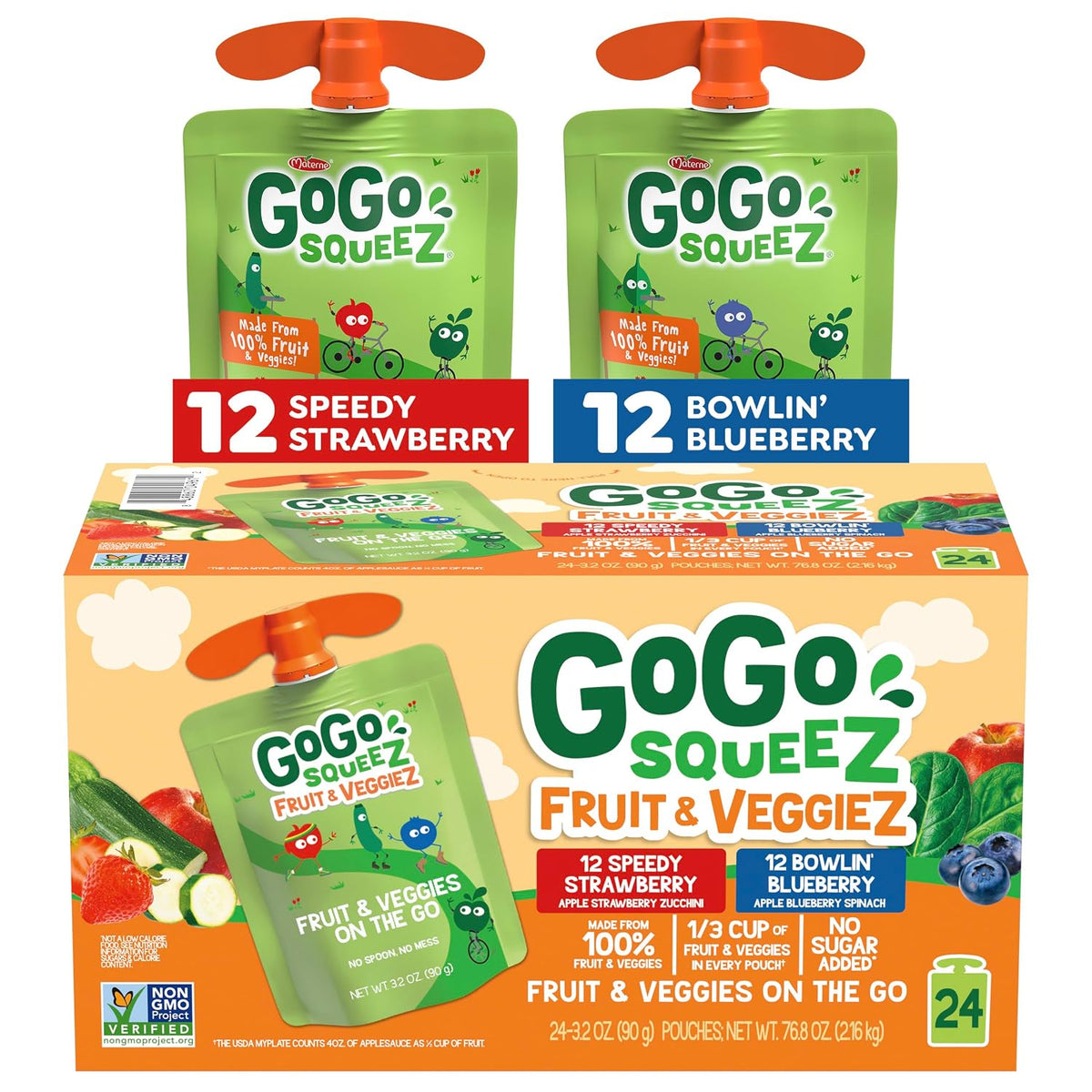 GoGo SqueeZ fruit and veggie applesauce snack pouches