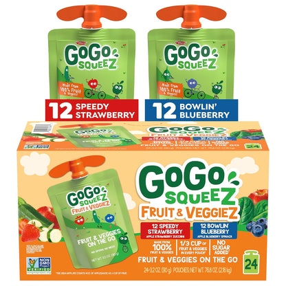 GoGo SqueeZ fruit and veggie applesauce snack pouches