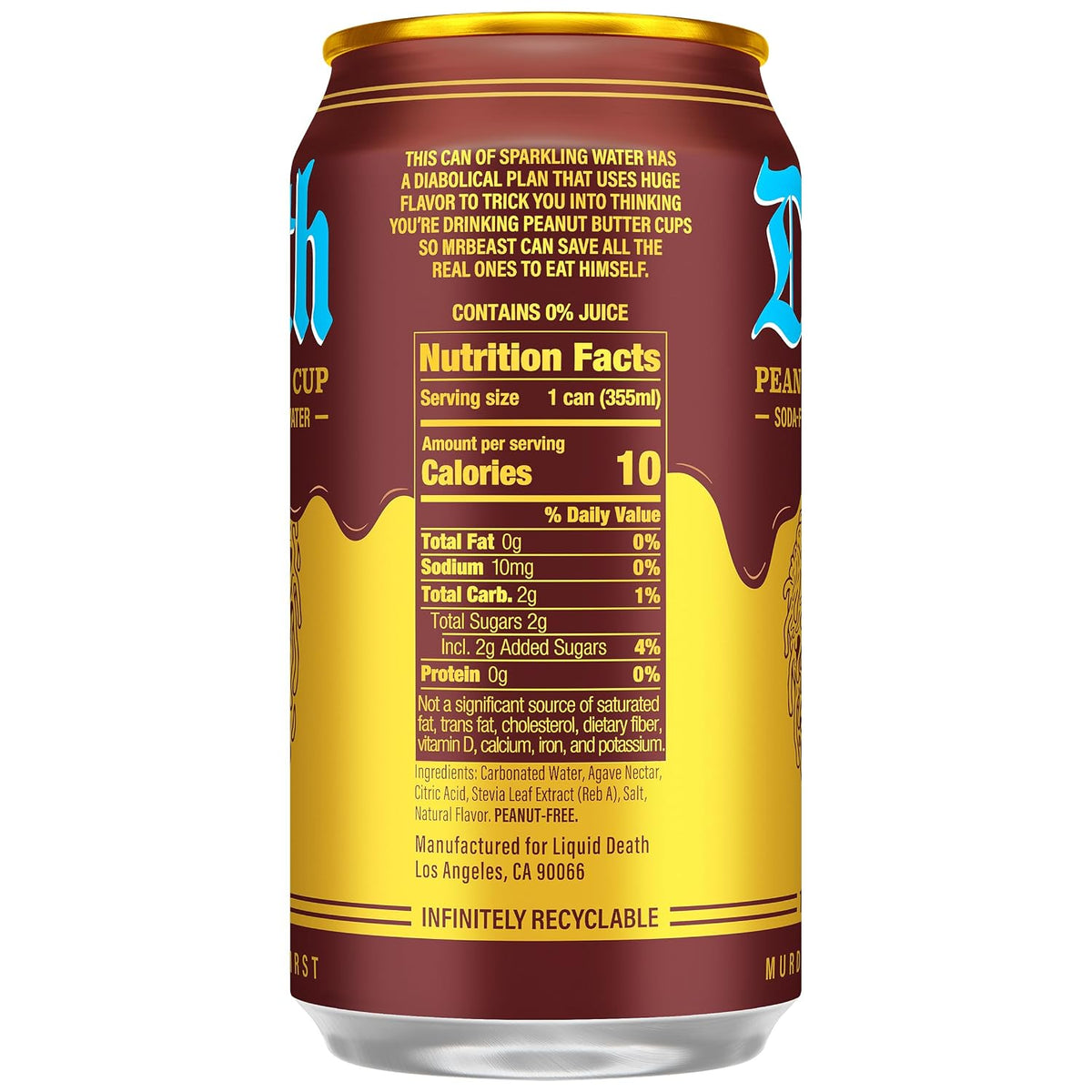Liquid Death less sugar sparkling water 12 fl oz cans