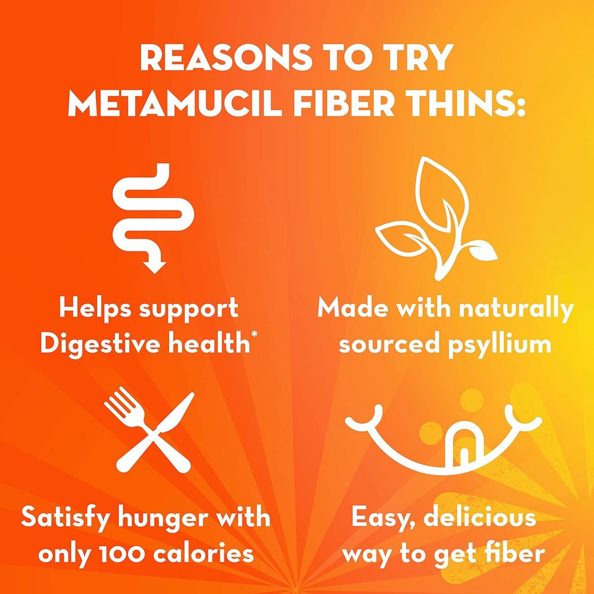 Metamucil daily psyllium fiber snack thins chocolate flavor