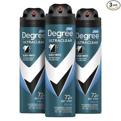 Degree Men Black and White antiperspirant spray 3-pack