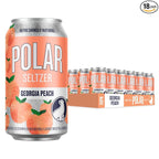 POLAR Georgia Peach seltzer water, 18-pack of 12 fl oz cans