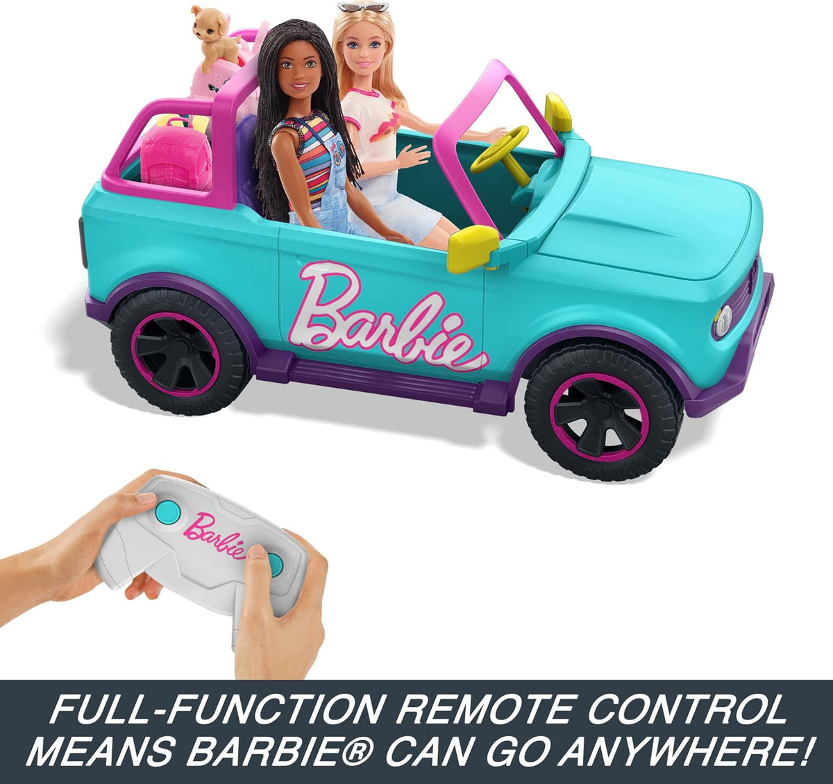Customizable Hot Wheels Barbie RC SUV with sticker sheet