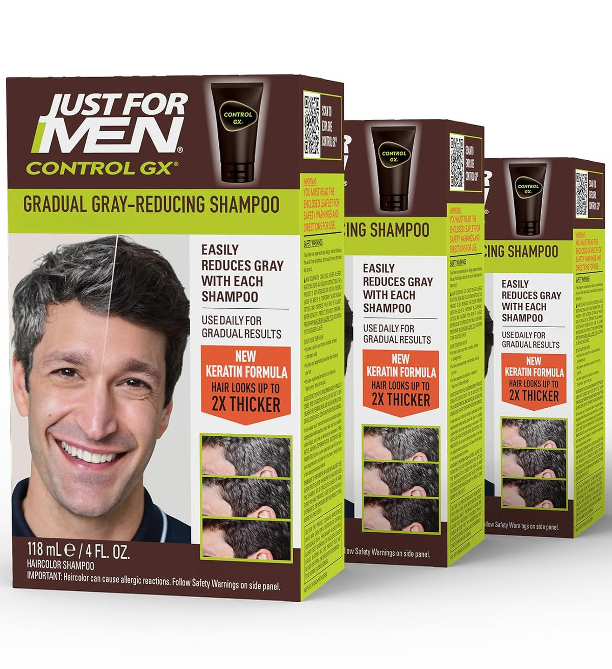 Keratin shampoo for gradual gray reduction
