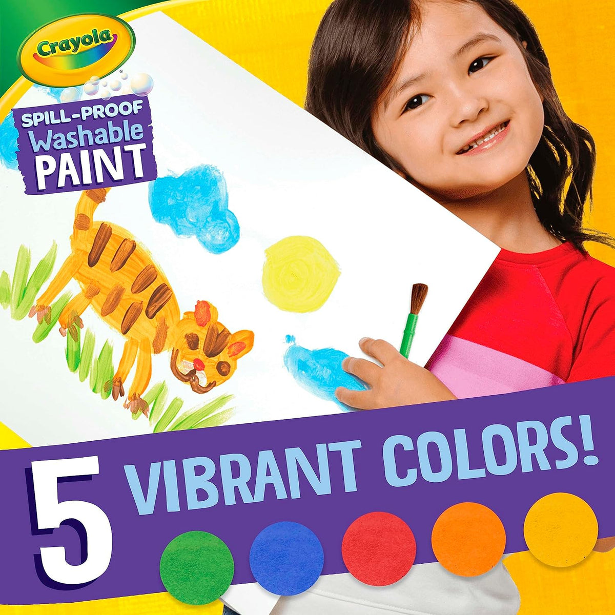 Crayola kids painting set with brush and paper