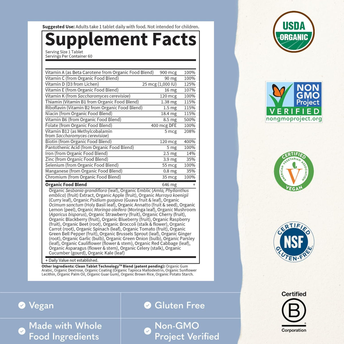Gluten-free men's multivitamin with essential nutrients