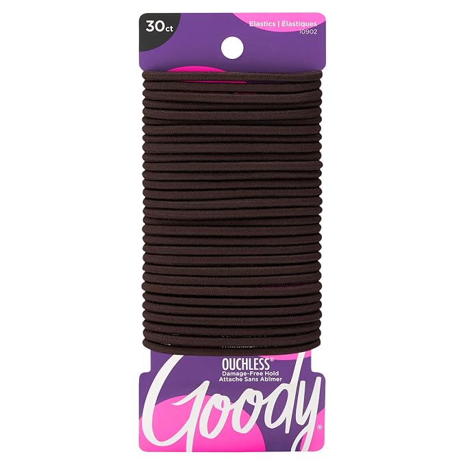 GOODY Ouchless brown elastic hair ties 30 count