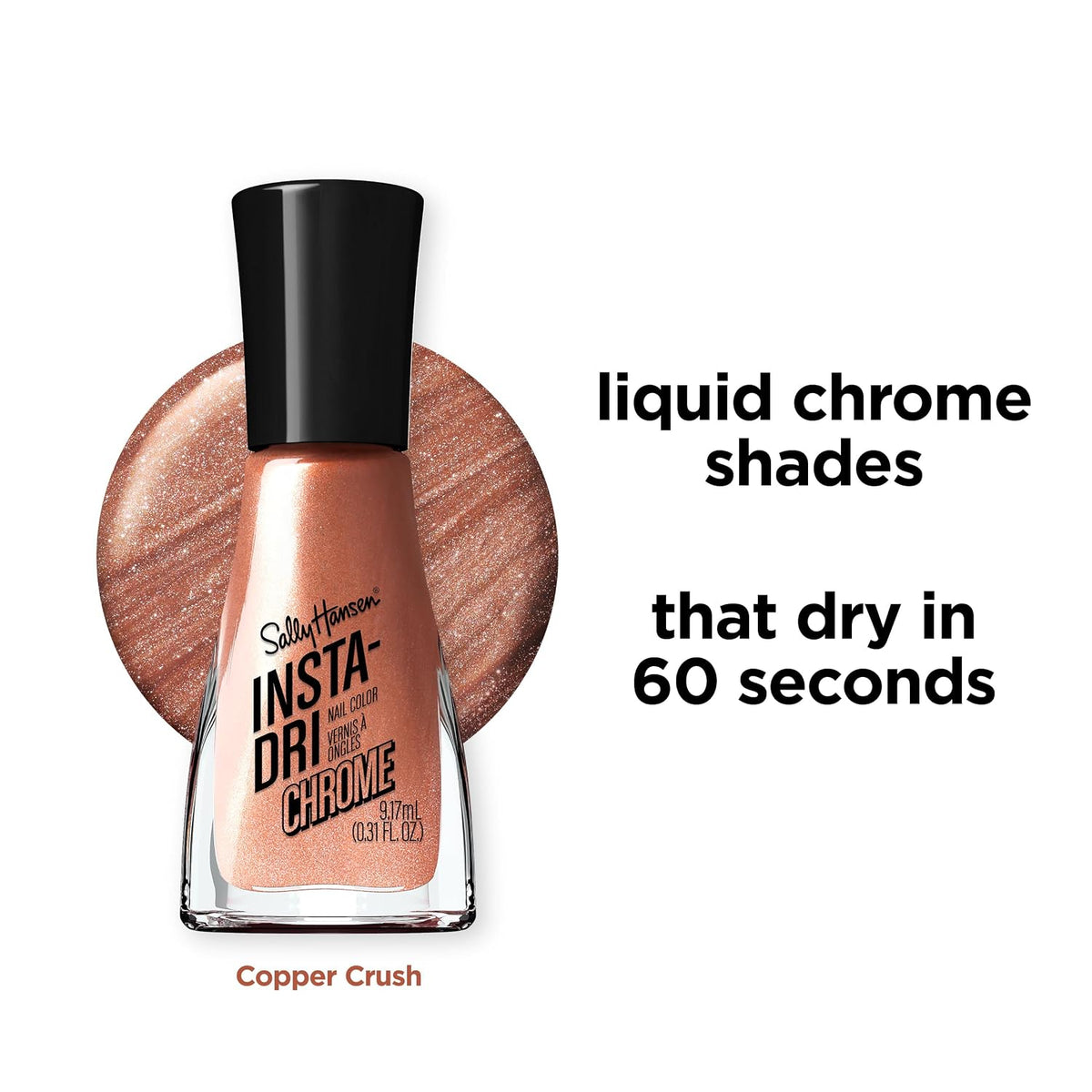Chrome top coat nail polish for shiny manicure