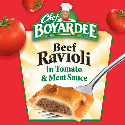 Chef Boyardee Beef Ravioli quick meal cans