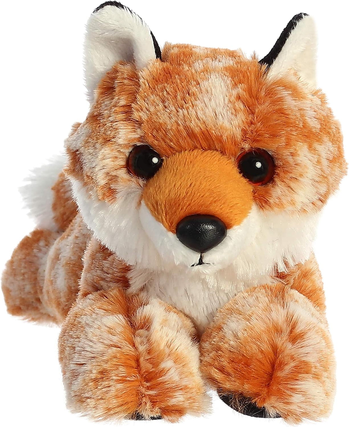 Aurora stuffed fox with a bushy tail and black nose