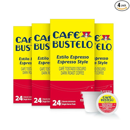 Café Bustelo espresso style dark roast coffee pods 96 count