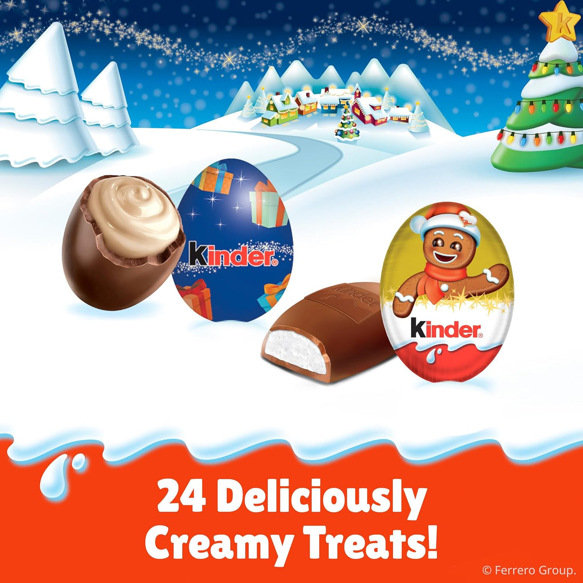Kinder Chocolate advent calendar with festive characters