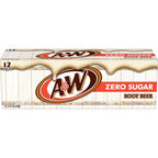 A&W Zero Sugar Root Beer 12 fl oz can packaging