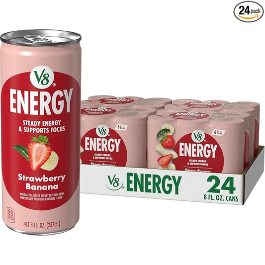 V8 Energy Strawberry Banana Juice Energy Drink 24 pack