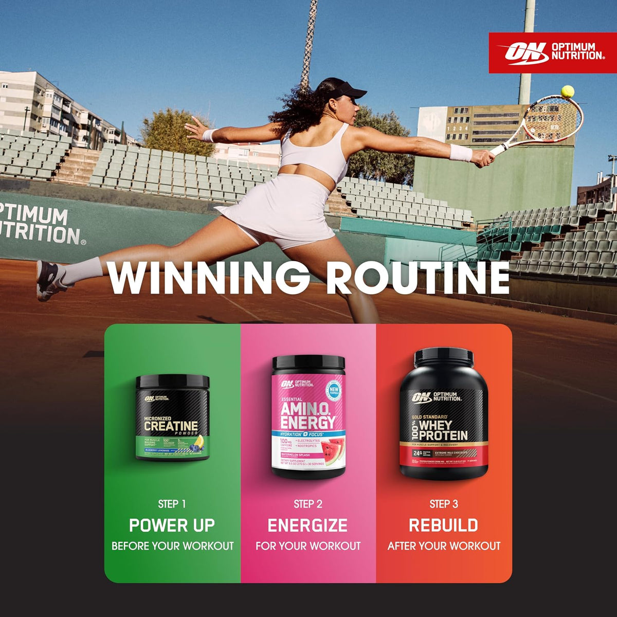 Optimum Nutrition 24g protein whey powder container