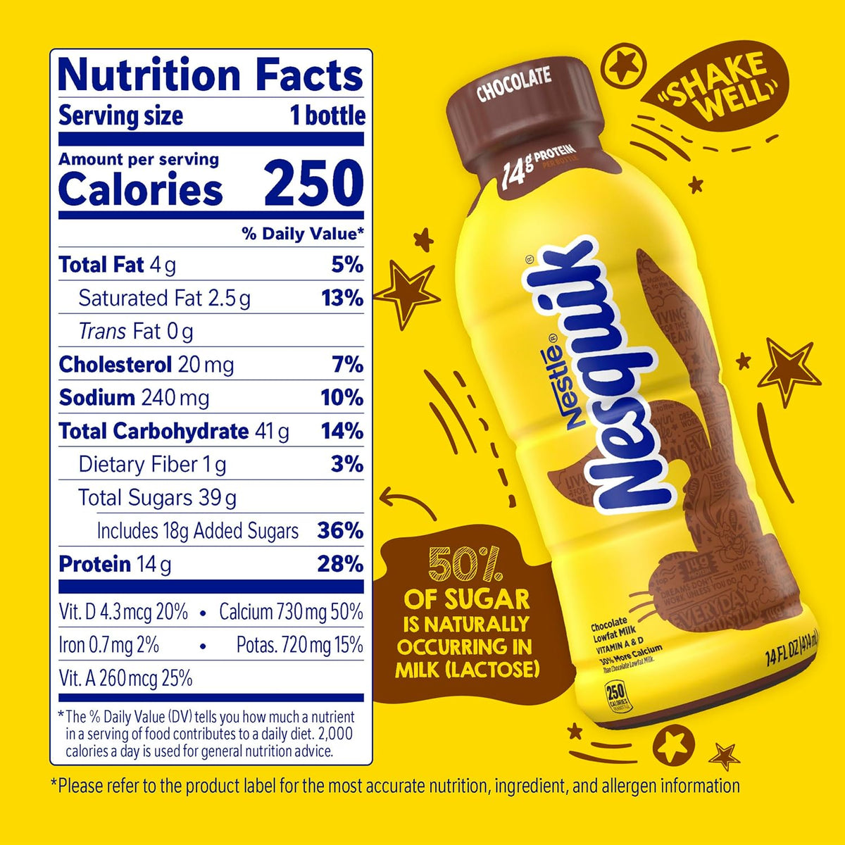 Lowfat chocolate milk made with real milk