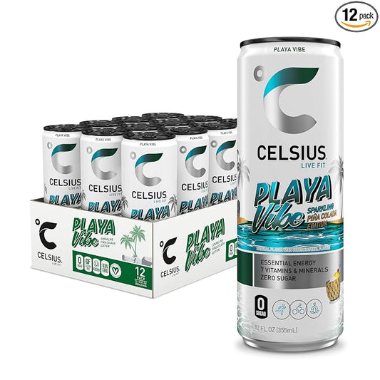 CELSIUS Playa Vibe sparkling pina colada energy drink 12 pack