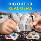 Hands-on geology toy with excavation tools