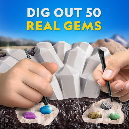 Hands-on geology toy with excavation tools