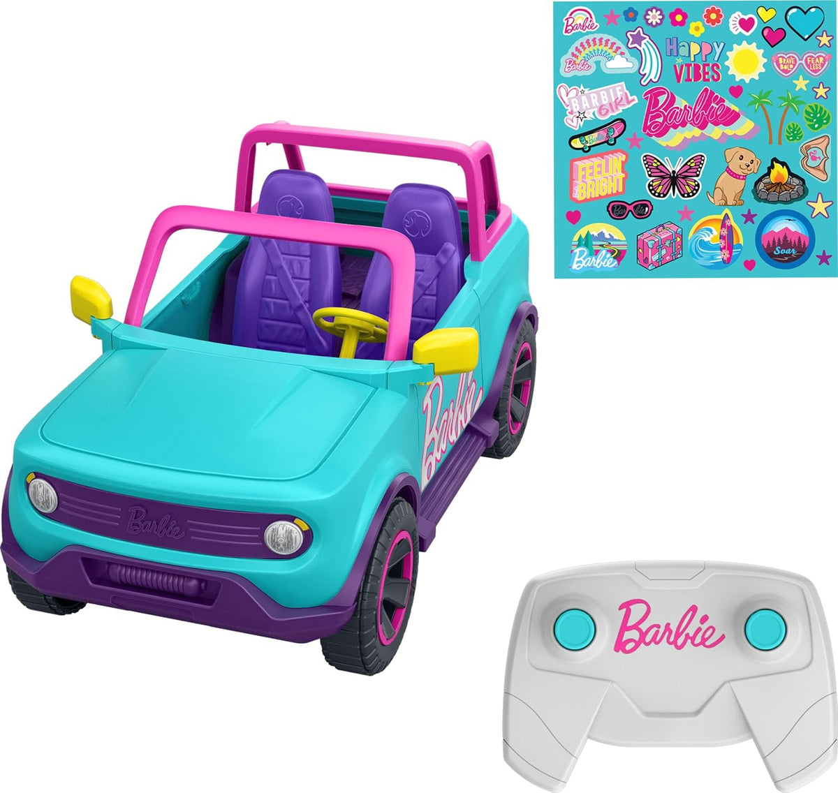 Pink Hot Wheels Barbie SUV with seating for two dolls