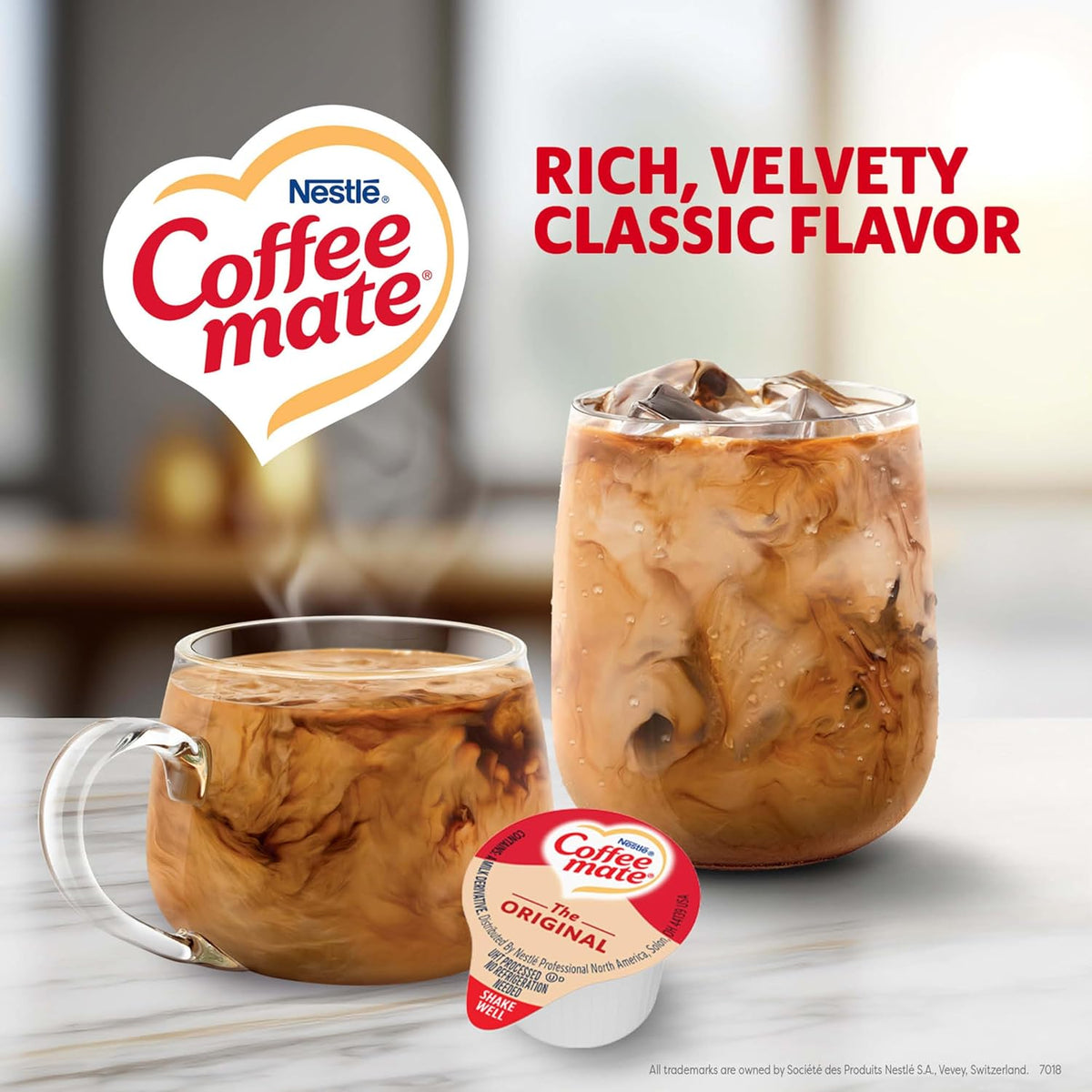 Coffee Mate shelf-stable creamer singles for coffee