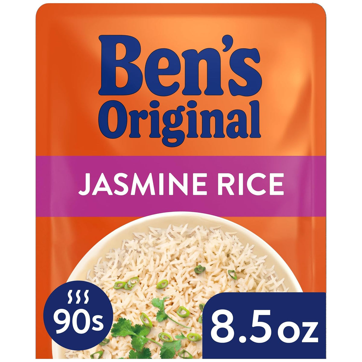 Microwaveable long grain Thai jasmine rice pouch