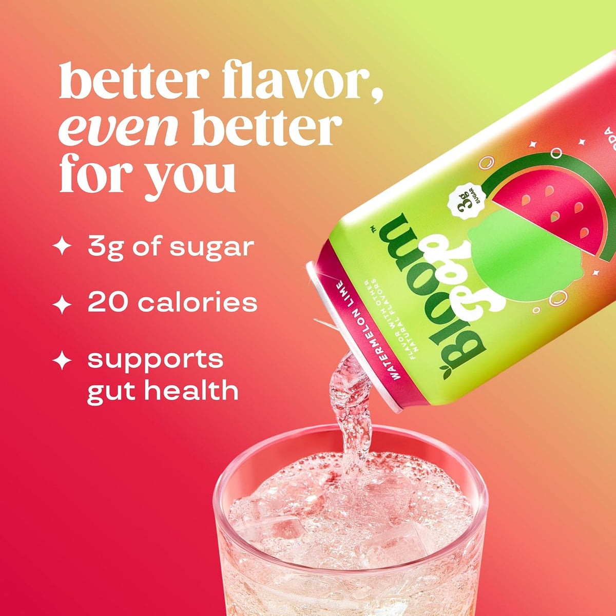 Bloom Pop Watermelon Lime soda 12-pack
