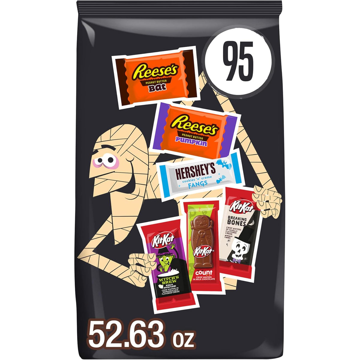 52.63 oz Halloween candy variety pack with HERSHEY'S KIT KAT and REESE'S