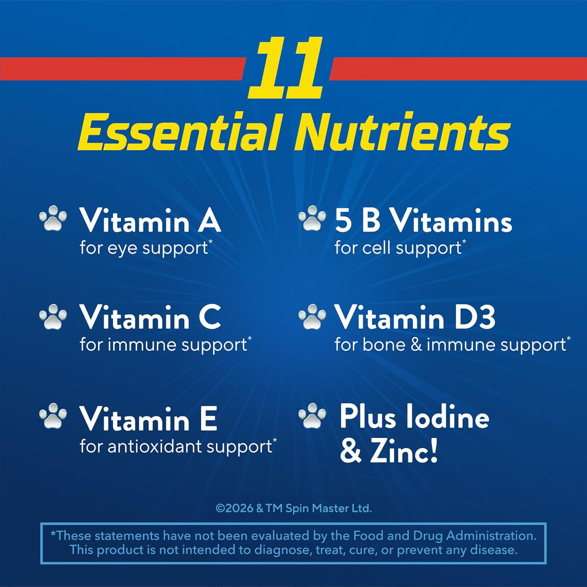 Lil Critters PAW Patrol gummy vitamins supplement facts view