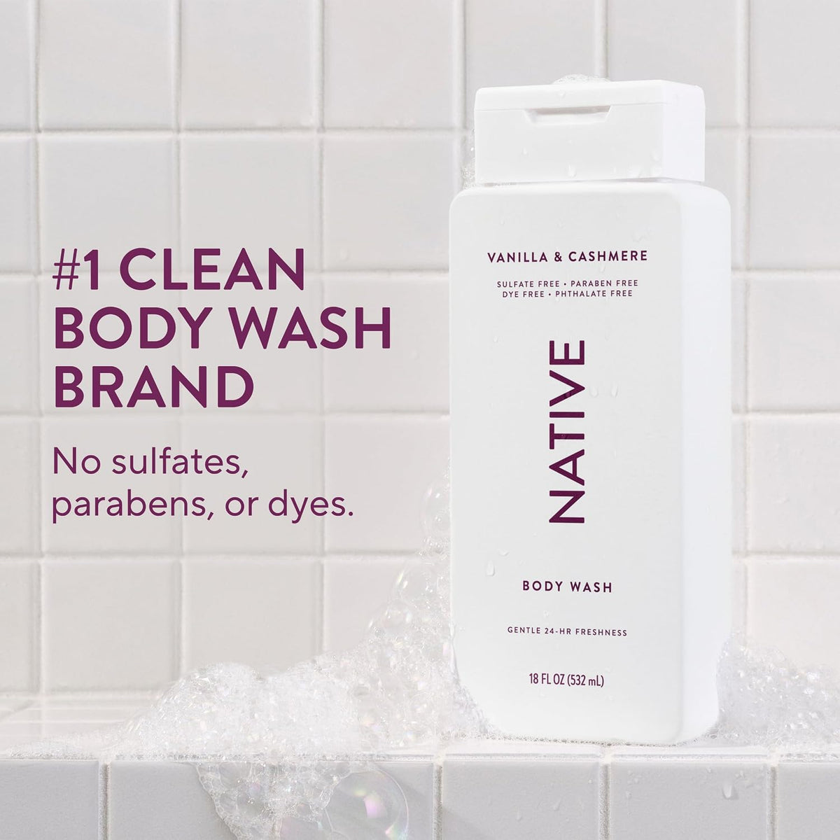 Vanilla Cashmere scented body wash by Native