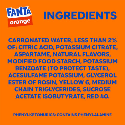 Fanta Zero Sugar Orange Soda multipack box