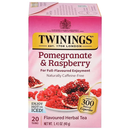 Twinings Pomegranate Raspberry Herbal Tea box