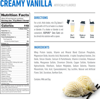 Isopure Zero Carb protein powder for shakes