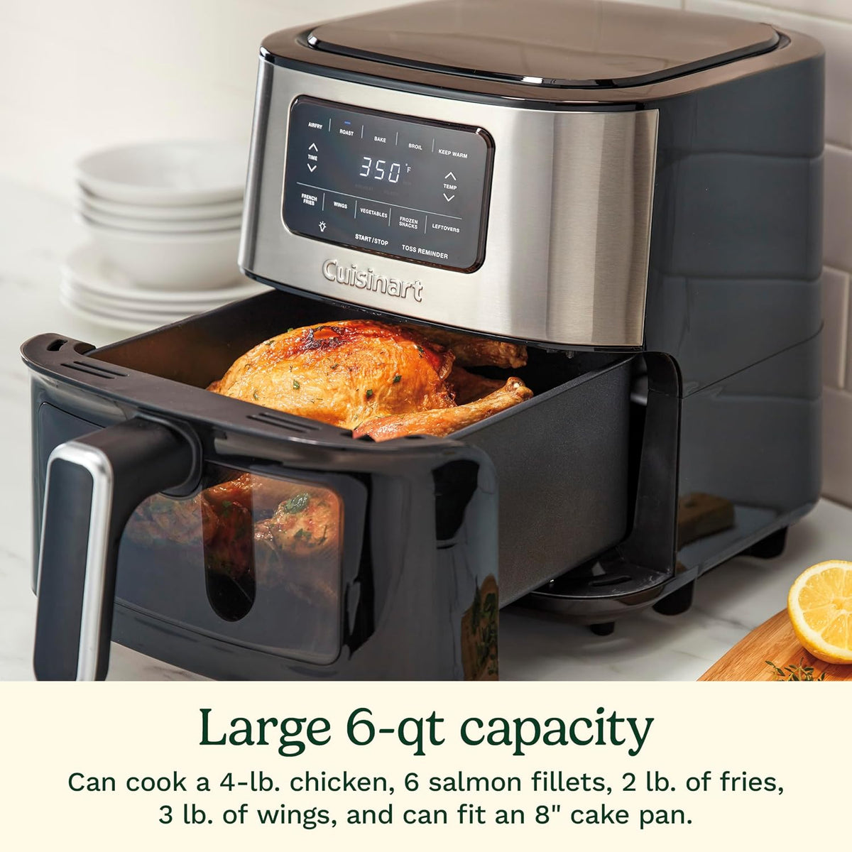 Large 6-quart Cuisinart air fryer for family meals
