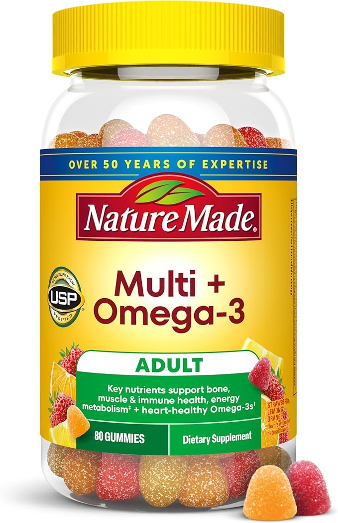 Nature Made Multivitamin Omega-3 adult gummies bottle
