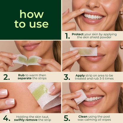 At-home facial waxing kit with skin protection powder