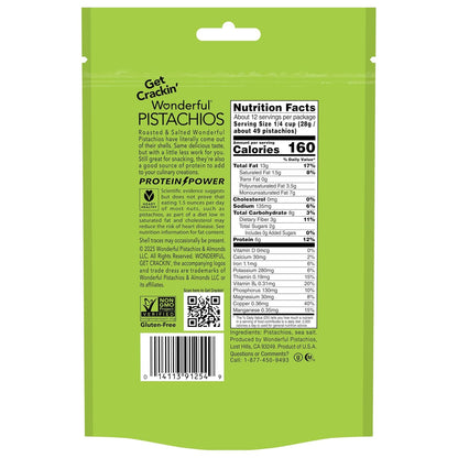 Roasted and salted Wonderful Pistachios protein snack