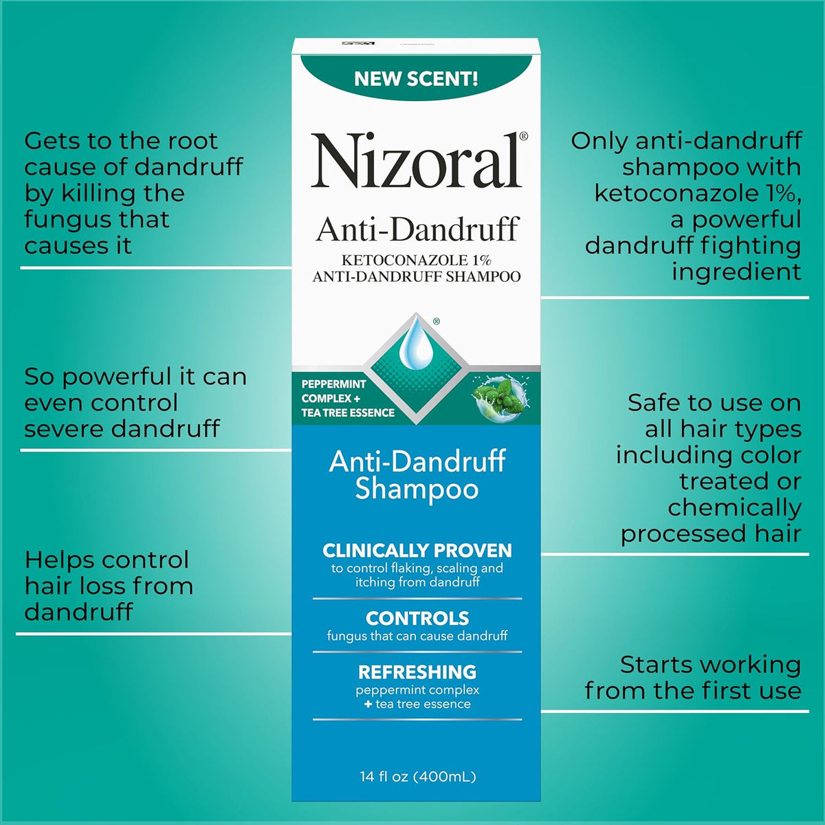 Nizoral dandruff control shampoo for flaky scalp