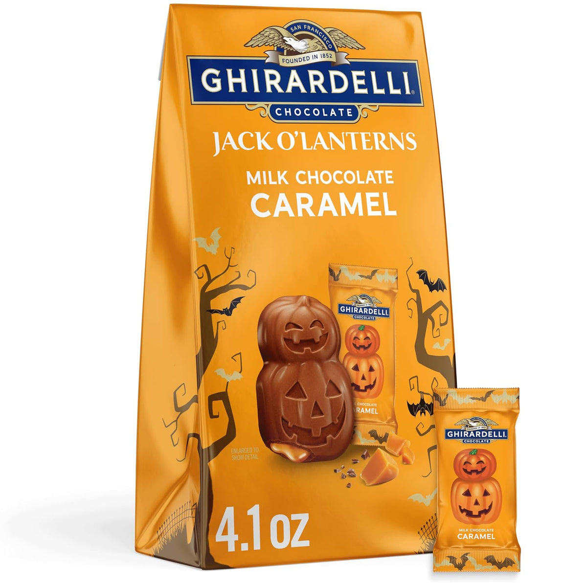Halloween chocolate candy with caramel filling by Ghirardelli
