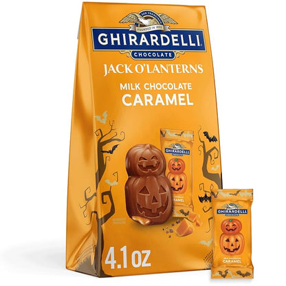 Ghirardelli milk chocolate caramel Jack O’ Lanterns bag