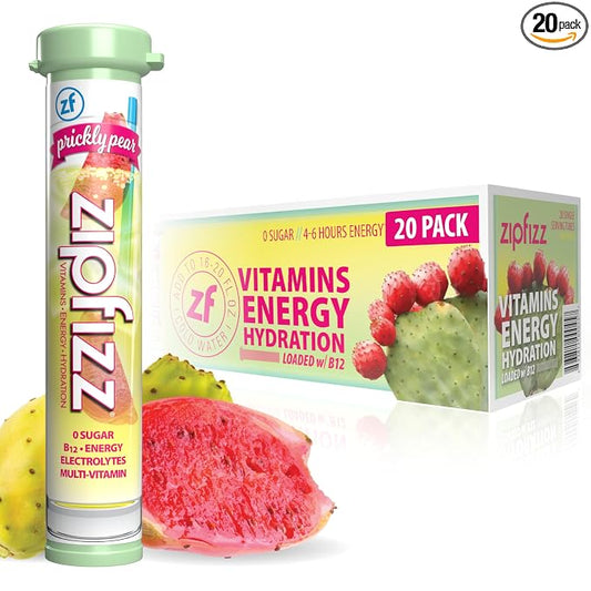 Zipfizz Prickly Pear energy drink powder, 20-pack