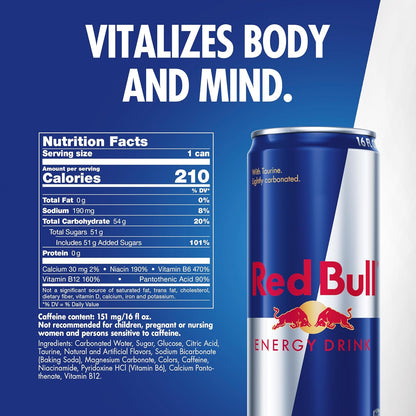 Red Bull original energy drink packaging