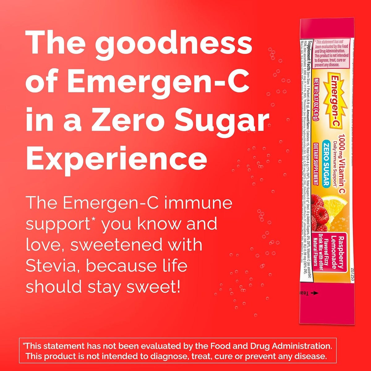 Raspberry lemonade fizzy vitamin C drink mix