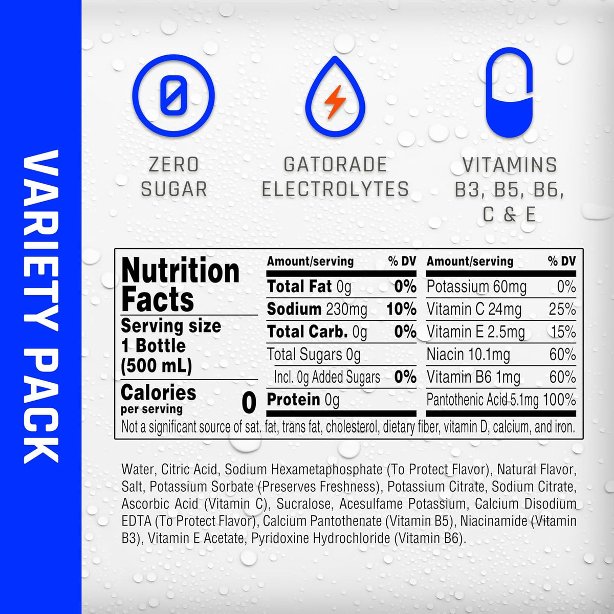 Propel Immune Support 16 fl oz sports drinking water pack