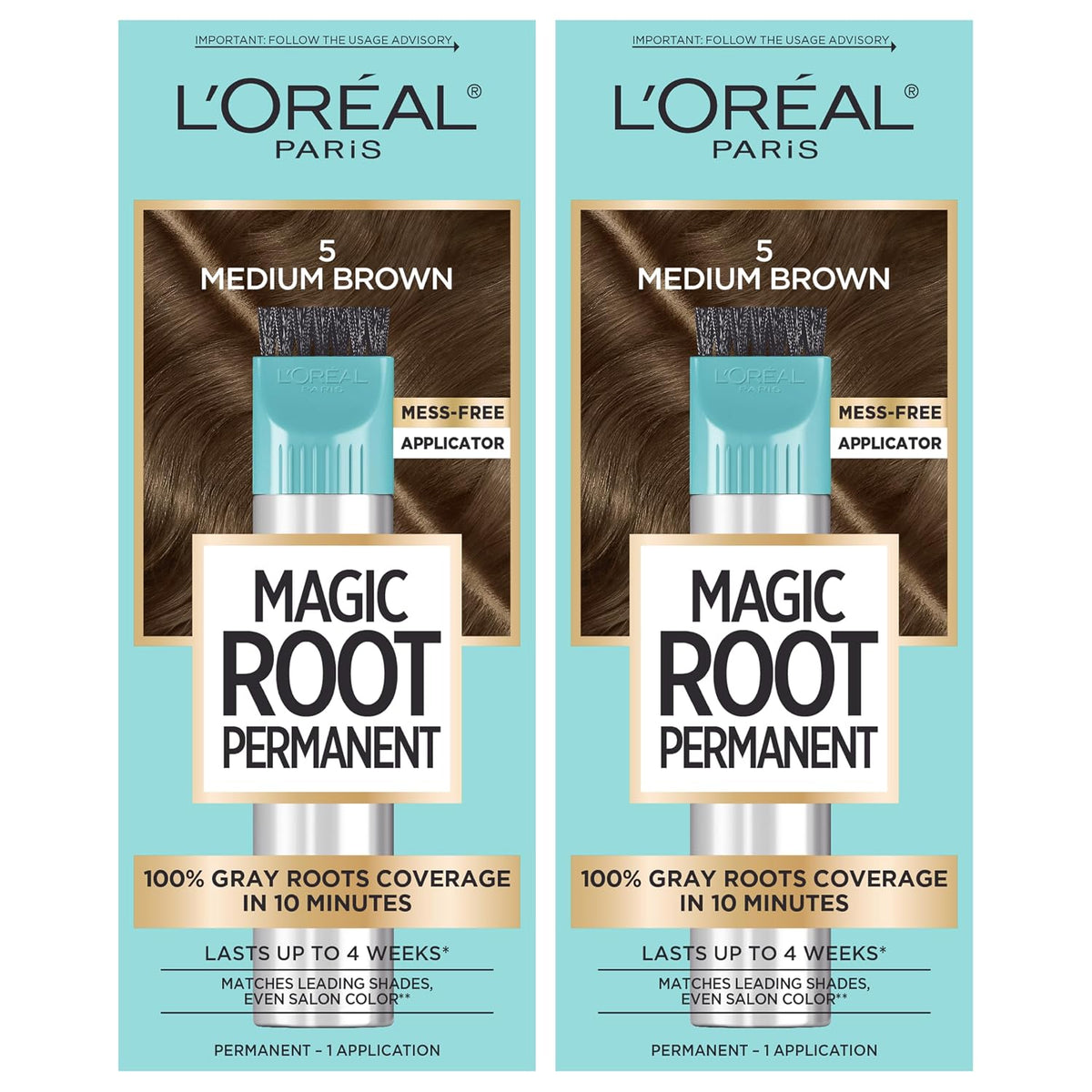 Medium brown root touch-up hair color kit