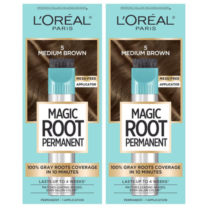 Medium brown root touch-up hair color kit