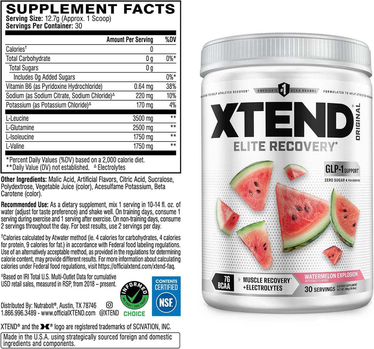 Watermelon Explosion amino acid supplement by Xtend